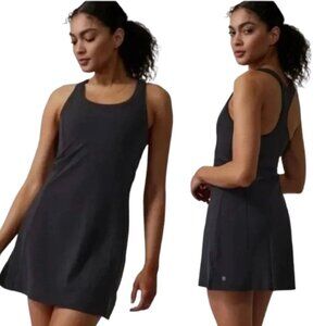Women's S Athleta On My Way Dress in Black Athleisure Racerback